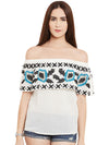 MIWAY Santorini Cold Shoulder Embroidered Top