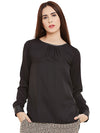 Miway Top with Leaghther Trims, At Neck and Cuff