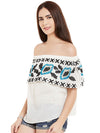 MIWAY Santorini Cold Shoulder Embroidered Top