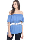 Miway Women  Blue Solid Top