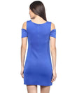 Miway Royal Blue Bodycon Cold Shoulder Dress