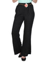 Miway Viscose Solid Black Pant