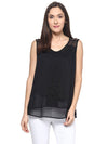 MIWAY Black Top with Shoulder Detailing