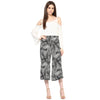 Miway Women Black & White Palm Print Cullots