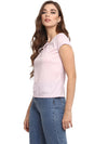 Miway Polyester Solid Pink Top