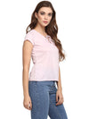 Miway Polyester Solid Pink Top