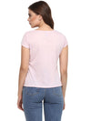 Miway Polyester Solid Pink Top