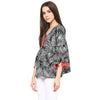 Miway Women Black & White Palm Print Top