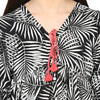 Miway Women Black & White Palm Print Top