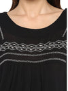 Miway Viscose  Embroidered Black Camisole