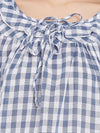 Miway Cotton Checked Blue Top