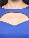 Miway Royal Blue Bodycon Cold Shoulder Dress