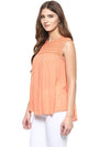 Miway S Orange Embroidered  Top