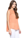 Miway S Orange Embroidered  Top