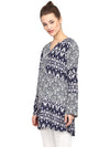 MIWAY Full Sleeve Blue Printed Top