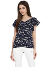 Miway Navy Printed Top