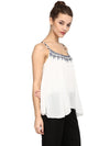 Miway White Printed Strappy Top