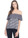 Miway Women  Navy Printed Top