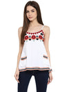 MIWAY White Embroidered Camisole Top