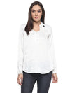 MIWAY White Quilted Yoke Hammered Shirt