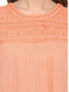 Miway S Orange Embroidered  Top