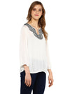 MIWAY White Embroidered Neck line Top