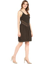 MIWAY Khaki A-line Cut Out Dress