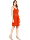 Miway Rust  a Line Dress with Peek-A-Boo Waist Line