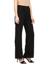 Miway Women  Solid  Viscose Flared Black Pants