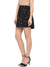 Miway Polyster Black Floral Print Skirt