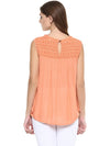 Miway S Orange Embroidered  Top