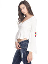 Miway Women  White Solid Crop Top